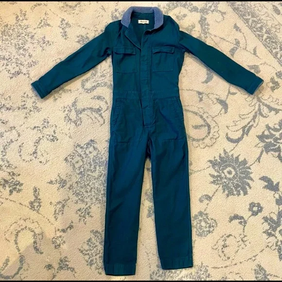 Madewell Sherpa Blue Jumpsuit with Collar Detail - Picture 2 of 11